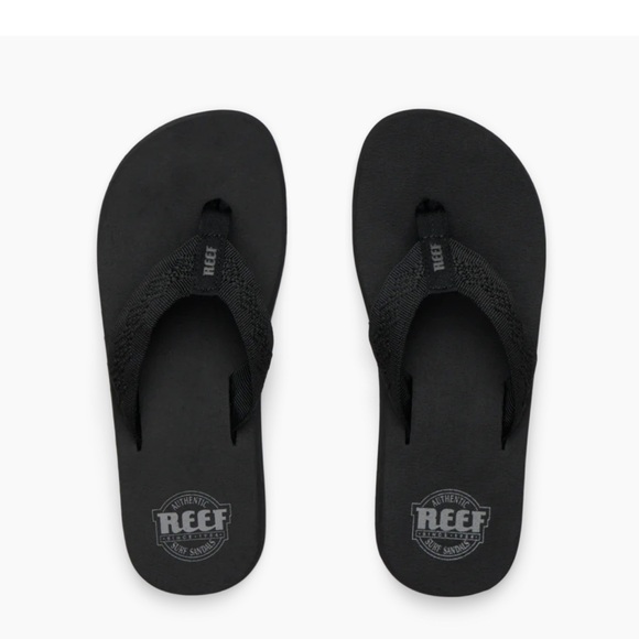 Reef Shoes - Reef Flip Flops Sandy Sandal Womens Sz 10 Black Synthetic‎ Chunky Thong Slip-On